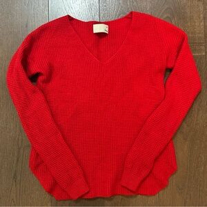 Aritzia Wilfred Free Wolter Merino Wool Waffle Knit Sweater Red Size Small